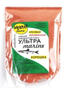 Картинка Прикормка Well Baits Ультрамарин Корюшка 250 г (увлажнённая, красная с мерной ложкой, криль) от магазина Главный Рыболовный