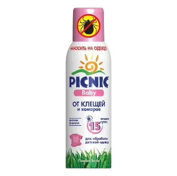Картинка Аэрозоль Picnic Baby от клещей/комаров, 125 мл от магазина Главный Рыболовный