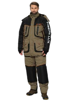 Костюм зимний Huntsman "Siberia LUX", Breathable, хаки/чёрный (56-58/182-188)