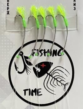 Картинка Оснастка Fishing Time из игл с мухой, лагартюн салатовый от магазина Главный Рыболовный