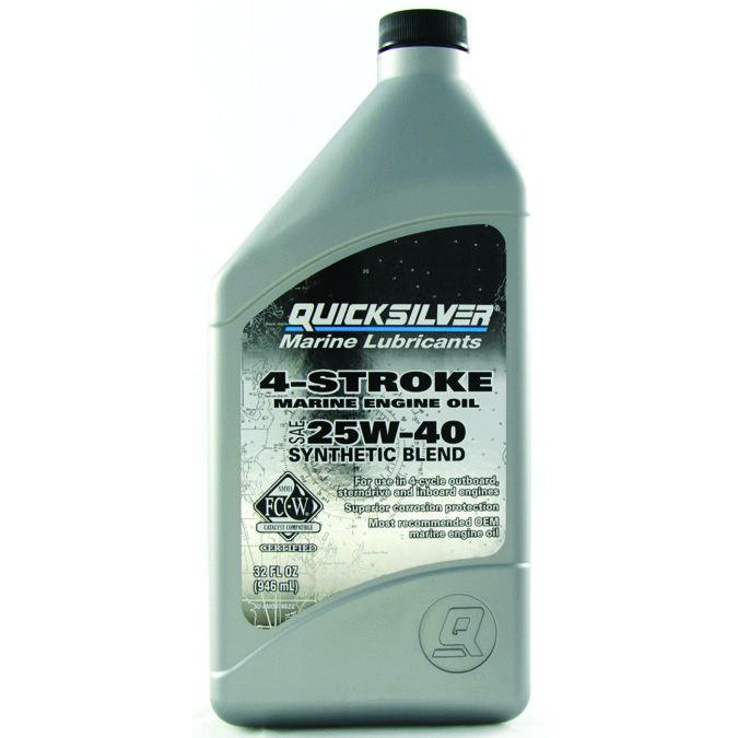 Масло для 4-х тактных лодочных моторов синтетическое Quicksilver 25W40, 1 л