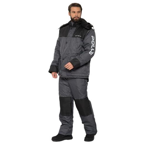 Костюм зимний Huntsman "Полюс", Cell, серый/черный (48-50/170-176)
