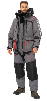 Костюм зимний Huntsman "Поплавок Siberia Floating", ткань Breathable, серо-чёрный, (56-58/182-188)