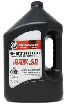 Масло для 4-х тактных лодочных моторов синтетическое Mercury 25W40, 4 л