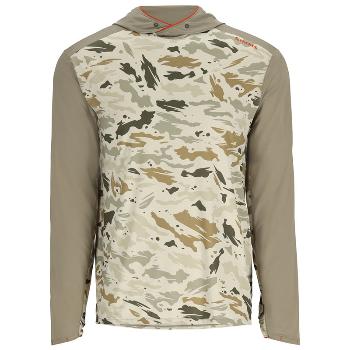 Картинка Термофутболка Simms Bugstopper Solarflex Hoody, Ghost Camo Stone/Stone (M) от магазина Главный Рыболовный