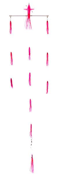Оснастка для тунца, лакедры Higashi 18 Right Direction Flock fish 9 Squid, pink tiger
