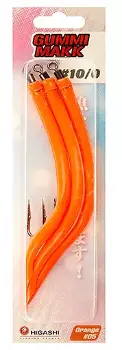Крючок оснащенный кембриком Higashi Gummi Makk №10/0, 05 Orange (3 шт.)