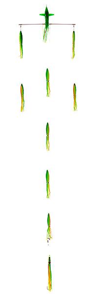 Оснастка для ловли тунца, лакедры Higashi 18 Flock fish 9 Squid, zucchini