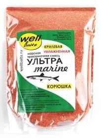 Картинка Прикормка Well Baits Ультрамарин Корюшка 250 г (увлажнённая, красная с мерной ложкой, креветка) от магазина Главный Рыболовный