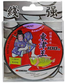 Леска Siweida "Samurai" (ST3) 100 м, 0,25 мм, 6,42 кг, прозрачная