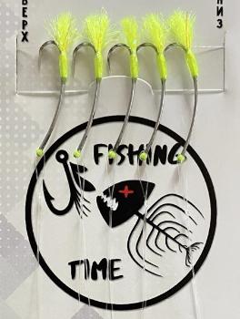 Картинка Оснастка Fishing Time из игл с мухой, лагартюн жёлтый от магазина Главный Рыболовный