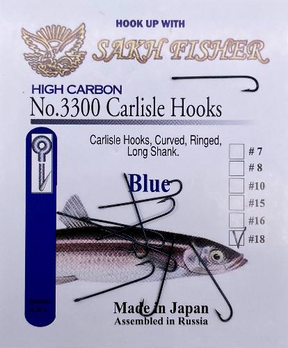 Картинка Крючки SakhFisher 3300 blue №18 (2,5 мм) 10 шт. Япония от магазина Главный Рыболовный