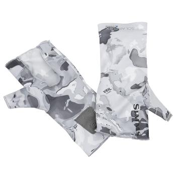 Перчатки Simms Solarflex No-Finger SunGlove, Cloud Camo Grey, (S/M)