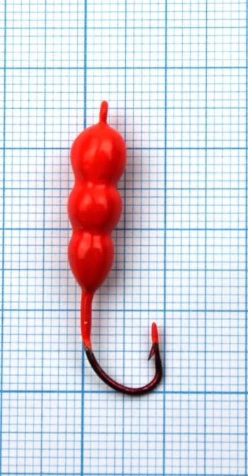 Картинка Мормышка Jpfishing Maggot DD №4 (1шт, 4,7г., japan red UV) от магазина Главный Рыболовный