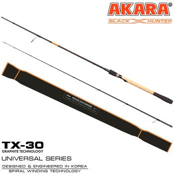 Спиннинг штекерный угольный 2 колена Akara Black Hunter MH862 2,6 м, 12-37 г
