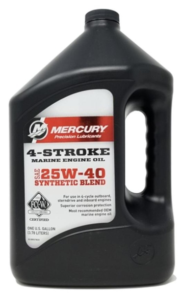 Картинка Масло для 4-х тактных лодочных моторов синтетическое Mercury 25W40, 4 л от магазина Адмирал моторс