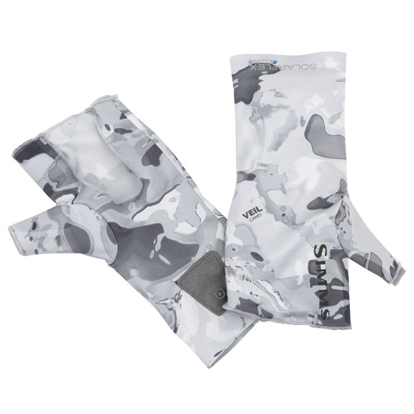 Картинка Перчатки Simms Solarflex No-Finger SunGlove, Cloud Camo Grey, (L/XL) от магазина Главный Рыболовный