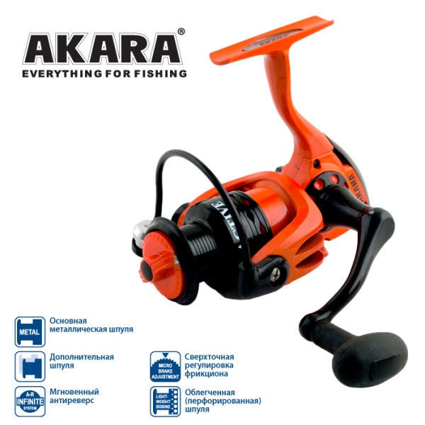 Картинка Катушка безынерционная Akara Active AF1000 4+1bb з/ш от магазина Главный Рыболовный