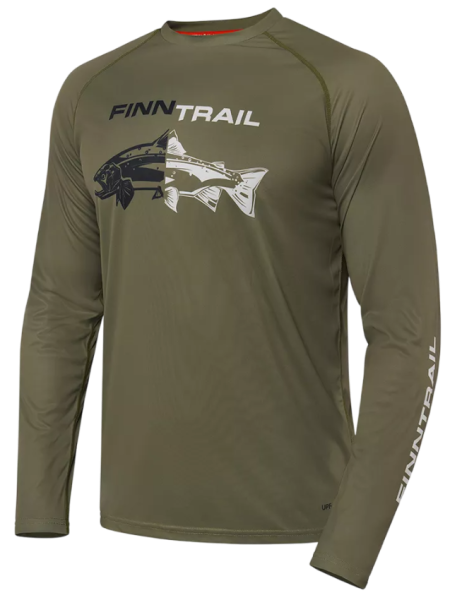 Картинка Лонгслив Finntrail Wave Fish Khaki (XL) от магазина Главный Рыболовный