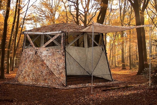 Картинка Кухня-шатер Higashi Chum Camp Camo 330x330x210 см, 4 кармана, 15 кг от магазина Главный Рыболовный