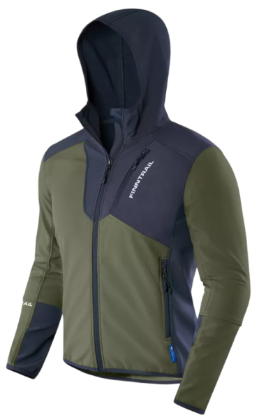 Картинка Термокуртка Finntrail Softshell Nitro Khaki (S) от магазина Главный Рыболовный