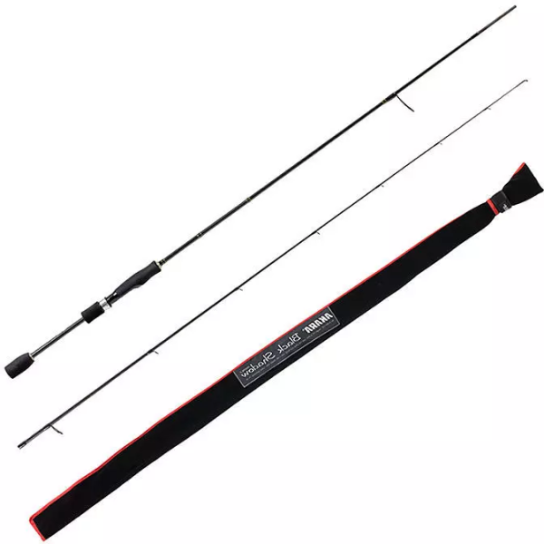 Картинка Спиннинг штекерный угольный 2 колена Akara Black Shadow 802MLF TX-30 2,44 м, 3,5-10,5 г от магазина Главный Рыболовный