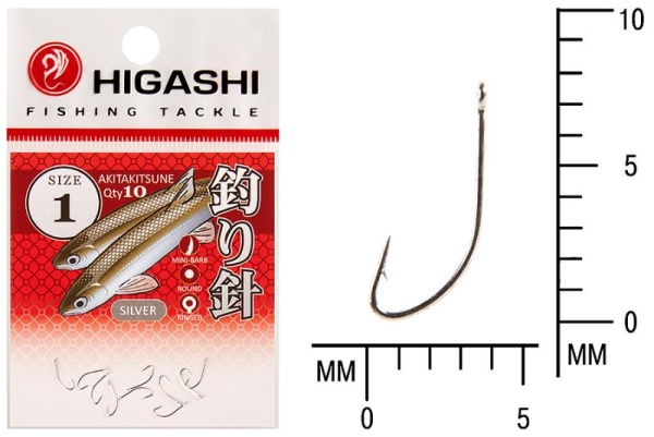 Картинка Крючок Higashi Akitakitsune ringed №1 Silver от магазина Главный Рыболовный